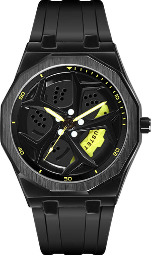 RUSTET New Wheels Rolling Creative Fashion Che Youhui League Fans Silicone Analog Watch - For Men