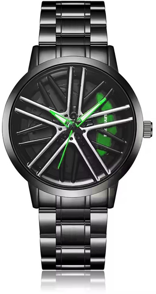 HMTM New Wheels Rolling Creative Fashion Che Youhui League Fans Butterfly Double Snap Analog Watch - For Men