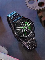 HMTM New Wheels Rolling Creative Fashion Che Youhui League Fans Butterfly Double Snap Analog Watch - For Men