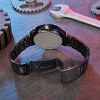 HMTM New Wheels Rolling Creative Fashion Che Youhui League Fans Butterfly Double Snap Analog Watch - For Men