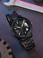 HMTM New Wheels Rolling Creative Fashion Che Youhui League Fans Butterfly Double Snap Analog Watch - For Men