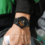 HMTM New Wheels Rolling Creative Fashion Che Youhui League Fans Butterfly Double Snap Analog Watch - For Men
