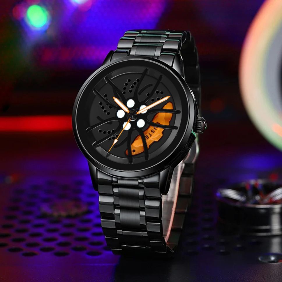 HMTM New Wheels Rolling Creative Fashion Che Youhui League Fans Butterfly Double Snap Analog Watch - For Men
