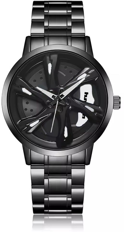 HMTM New Wheels Rolling Creative Fashion Che Youhui League Fans Butterfly Double Snap Analog Watch - For Men