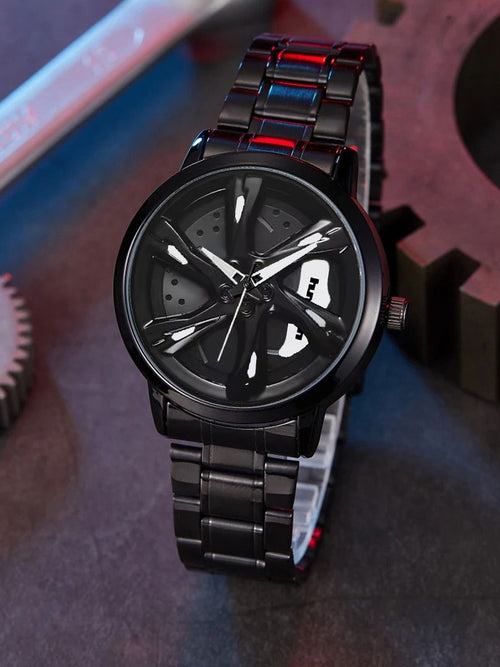 HMTM New Wheels Rolling Creative Fashion Che Youhui League Fans Butterfly Double Snap Analog Watch - For Men