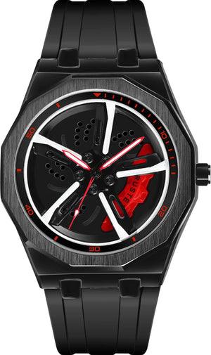 RUSTET New Wheels Rolling Creative Fashion Che Youhui League Fans Silicone Analog Watch - For Men
