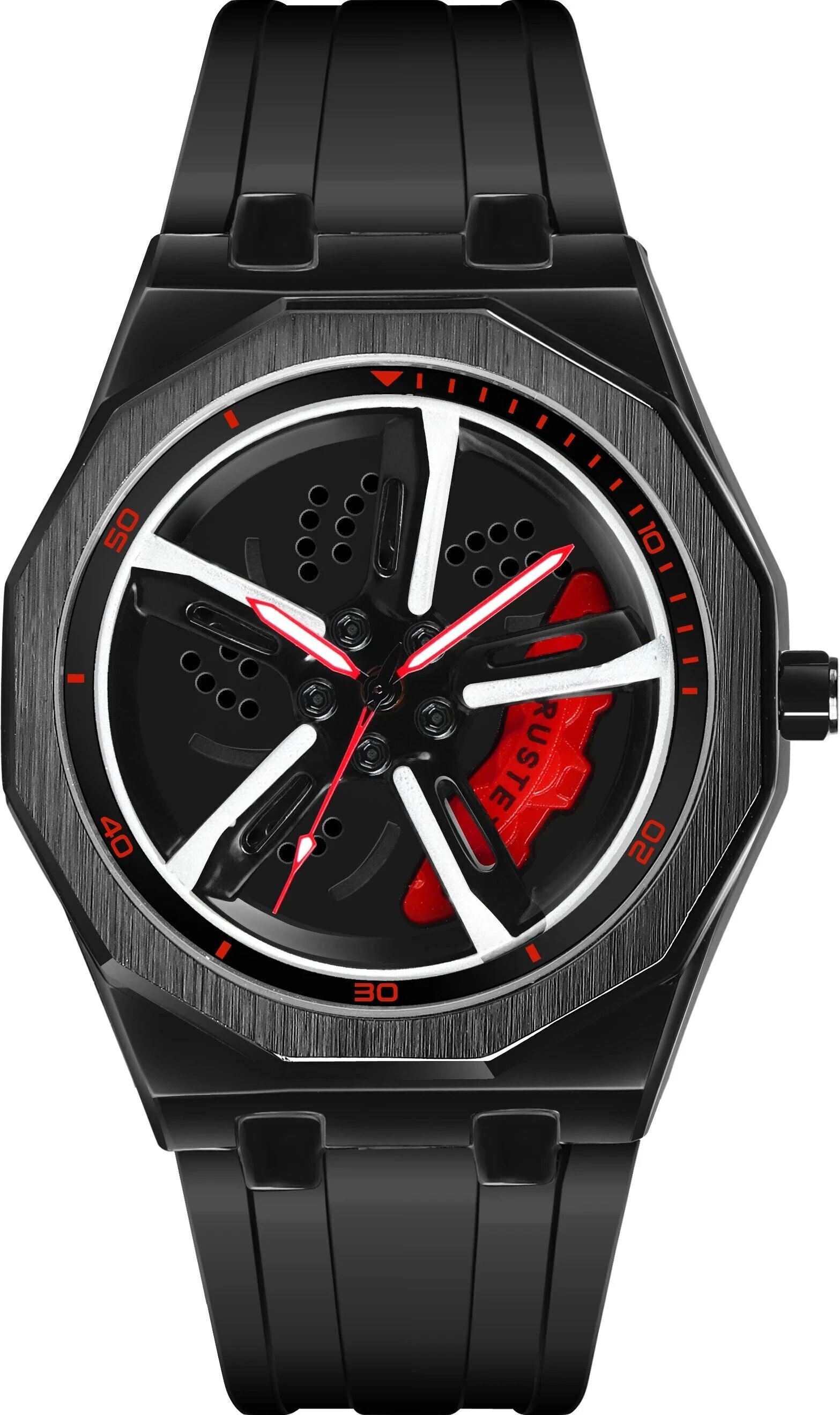 RUSTET New Wheels Rolling Creative Fashion Che Youhui League Fans Silicone Analog Watch - For Men