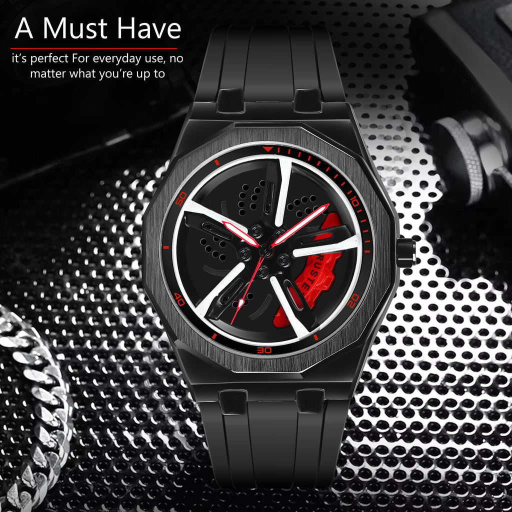 RUSTET New Wheels Rolling Creative Fashion Che Youhui League Fans Silicone Analog Watch - For Men