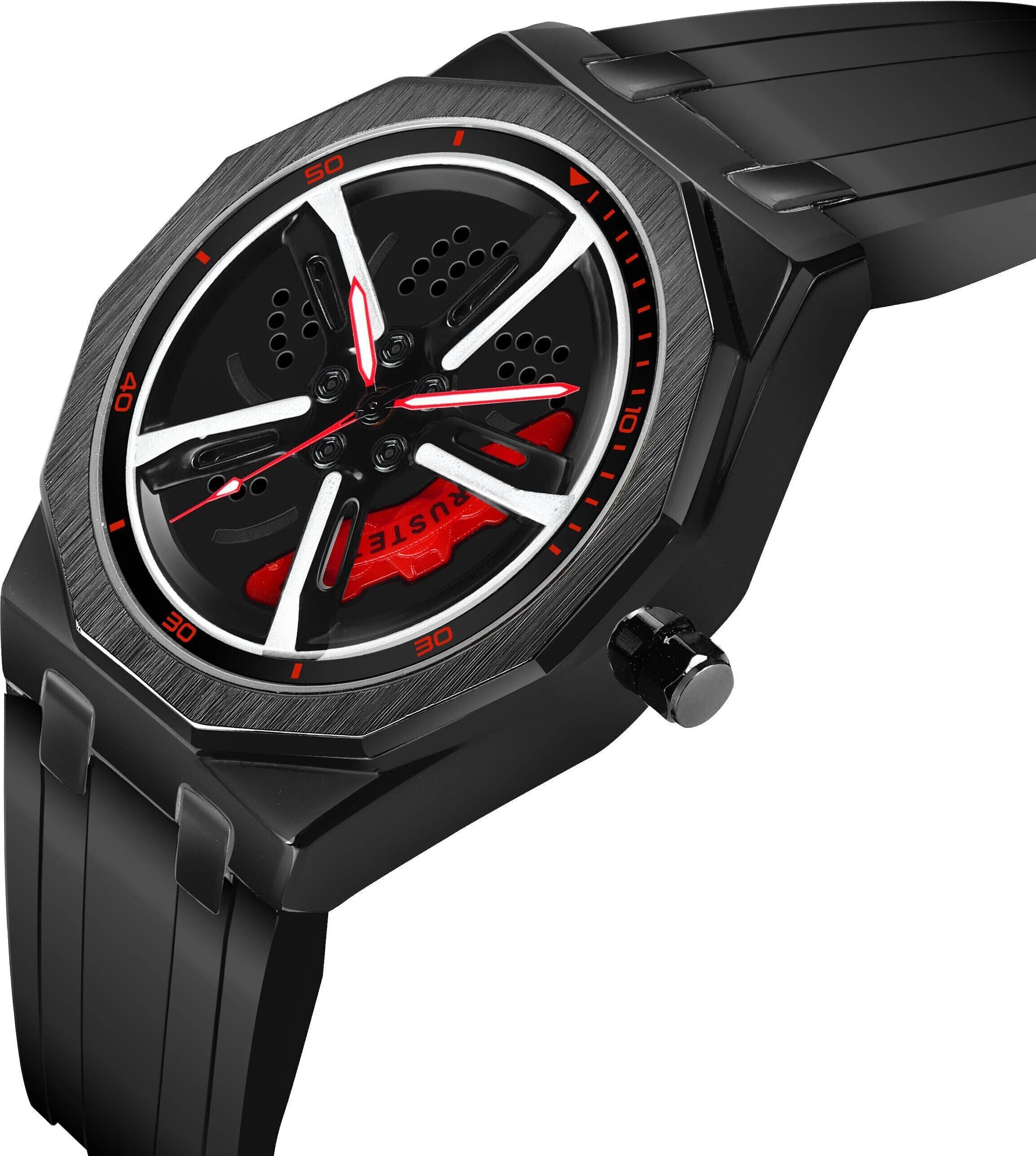 RUSTET New Wheels Rolling Creative Fashion Che Youhui League Fans Silicone Analog Watch - For Men