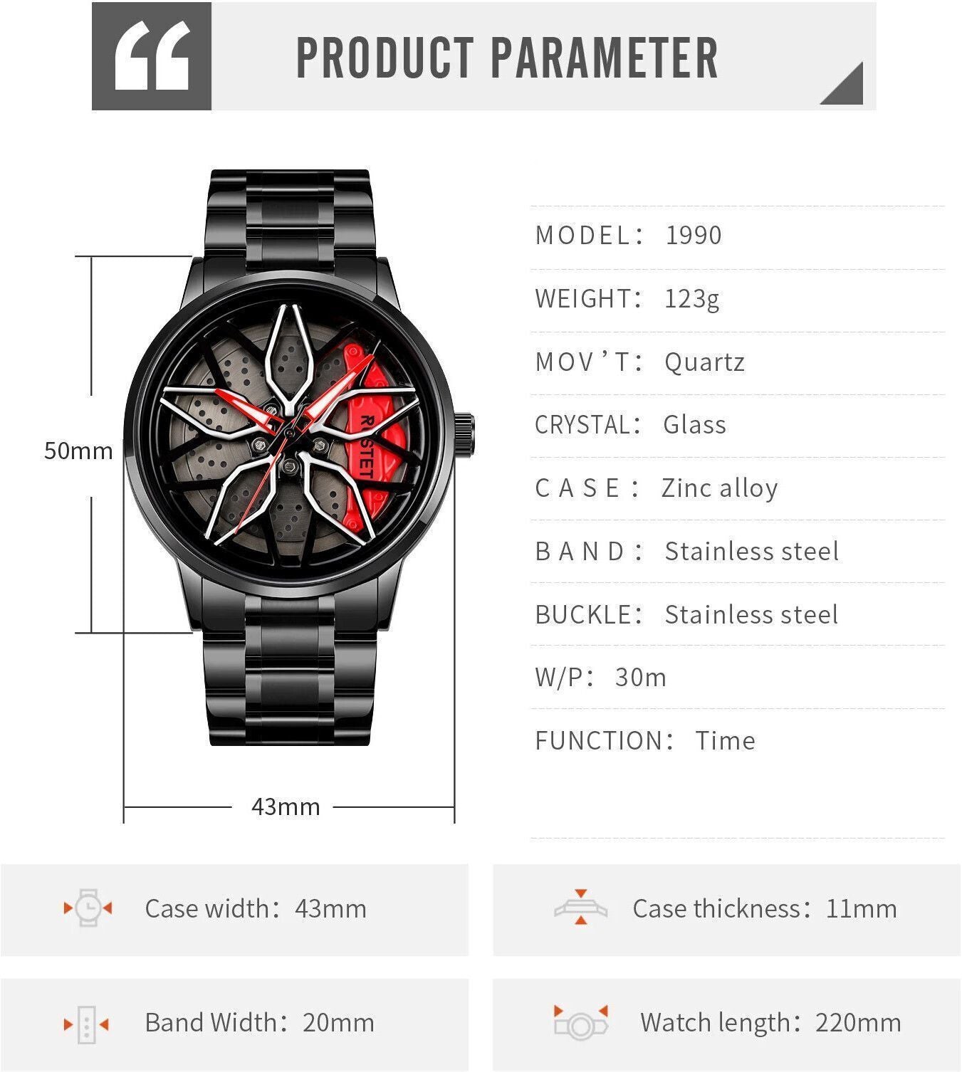 RUSTET Wheels Rolling Watch III