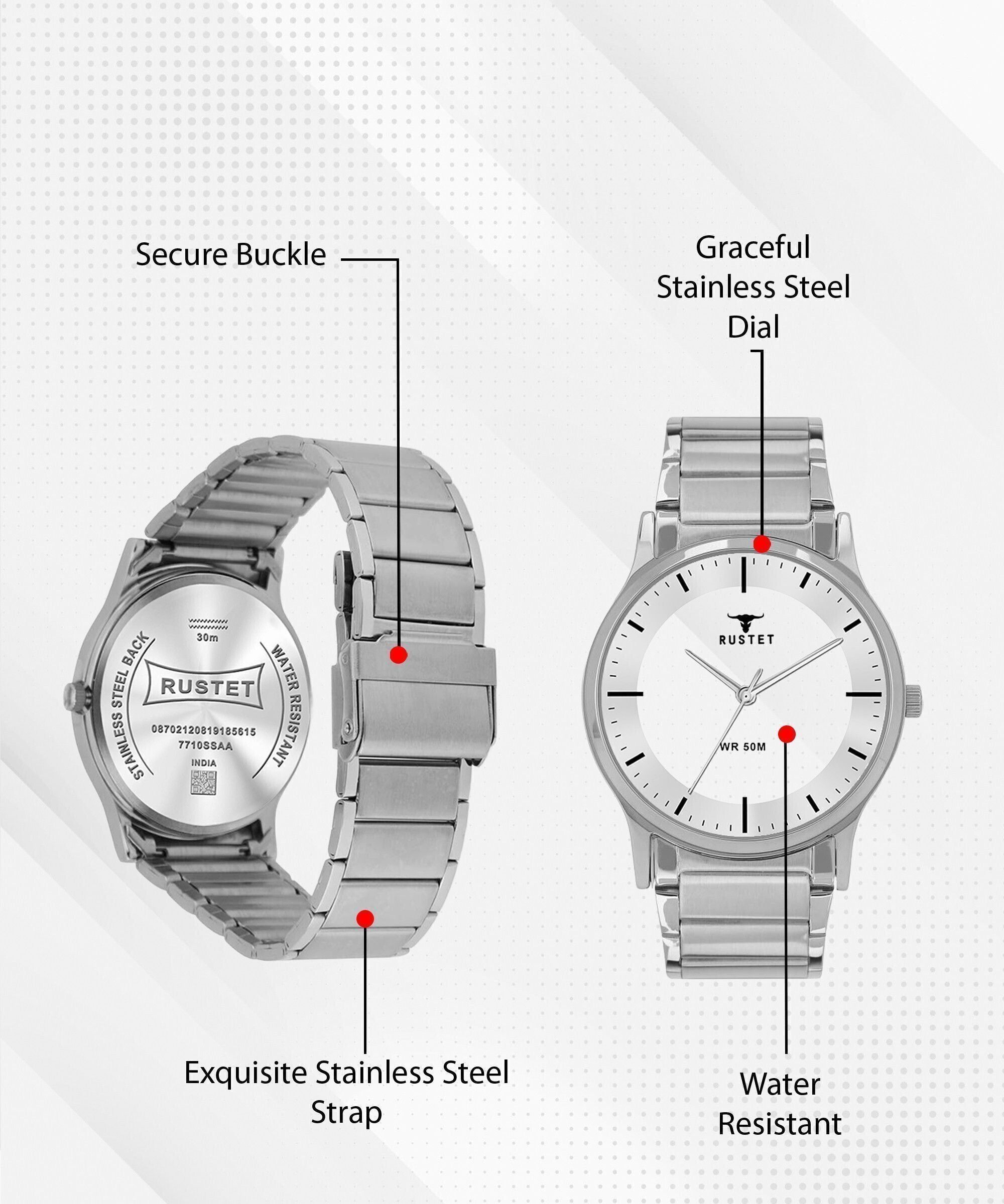 RUSTET NL1584SL03 Analog 3ATM Water Resistant Analog Watch - For Men