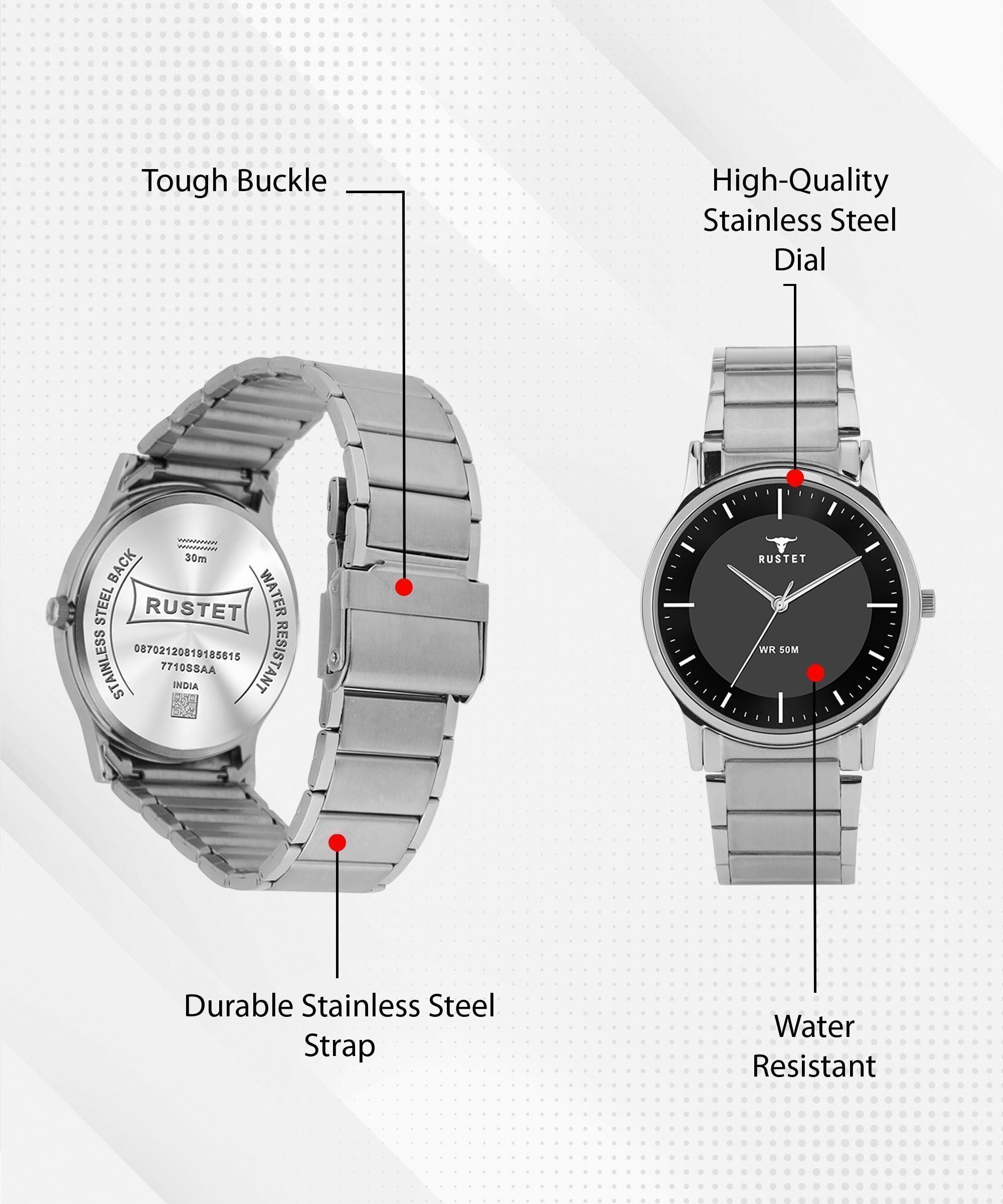 RUSTET NL1584SL03 Analog 3ATM Water Resistant Analog Watch - For Men