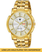 RUSTET RSTET-7008 ORIGINAL GOLD PLATED DAY & DATE FUNCTIONING WATCH FOR BOYS Analog Watch - For Men