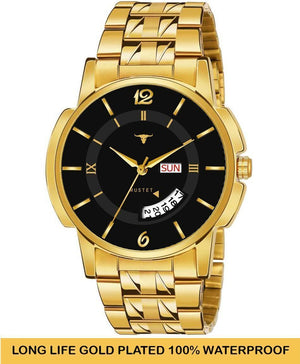 RUSTET RSTET-LS3062 ORIGINAL GOLD PLATED DAY & DATE FUNCTION WATCH FOR BOYS Analog Watch - For Men