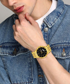 RUSTET RSTET-LS3062 ORIGINAL GOLD PLATED DAY & DATE FUNCTION WATCH FOR BOYS Analog Watch - For Men
