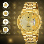 RUSTET RSTET-LS4010 ORIGINAL GOLD PLATED DAY & DATE FUNCTION WATERPROOF WATCH FOR BOYS Analog Watch - For Boys