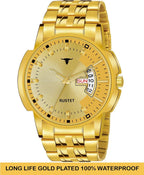 RUSTET RSTET-LS4010 ORIGINAL GOLD PLATED DAY & DATE FUNCTION WATERPROOF WATCH FOR BOYS Analog Watch - For Boys