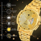 RUSTET RSTET-LS4010 ORIGINAL GOLD PLATED DAY & DATE FUNCTION WATERPROOF WATCH FOR BOYS Analog Watch - For Boys