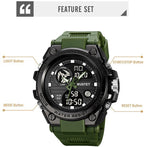 RUSTET Sports Watch with PU Strap 5 ATM Waterproof Analog-Digital Watch - For Men