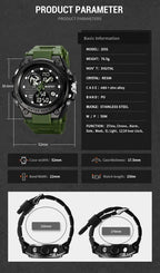 RUSTET Sports Watch with PU Strap 5 ATM Waterproof Analog-Digital Watch - For Men