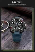 RUSTET Sports Watch with PU Strap 5 ATM Waterproof Analog-Digital Watch - For Men