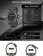 RUSTET 2145 Sports Watch with PU Strap 5 ATM Waterproof Analog-Digital Watch - For Men