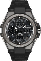 RUSTET 2145 Sports Watch with PU Strap 5 ATM Waterproof Analog-Digital Watch - For Men