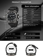 RUSTET 2145 Sports Watch with PU Strap 5 ATM Waterproof Analog-Digital Watch - For Men