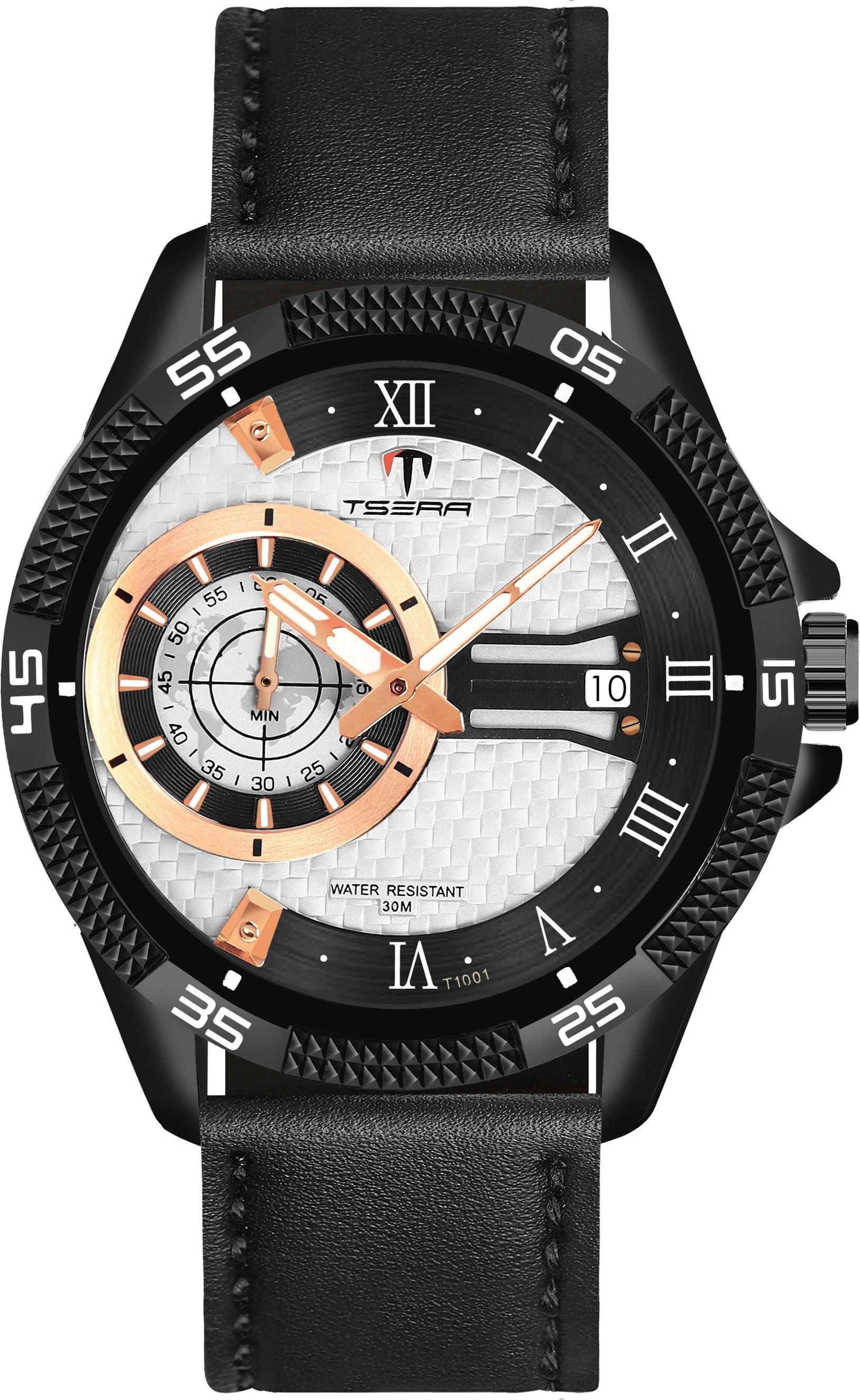 TSERA T1001L-B-S-B Multifunction 3ATM Water Resistant Analog Watch - For Men
