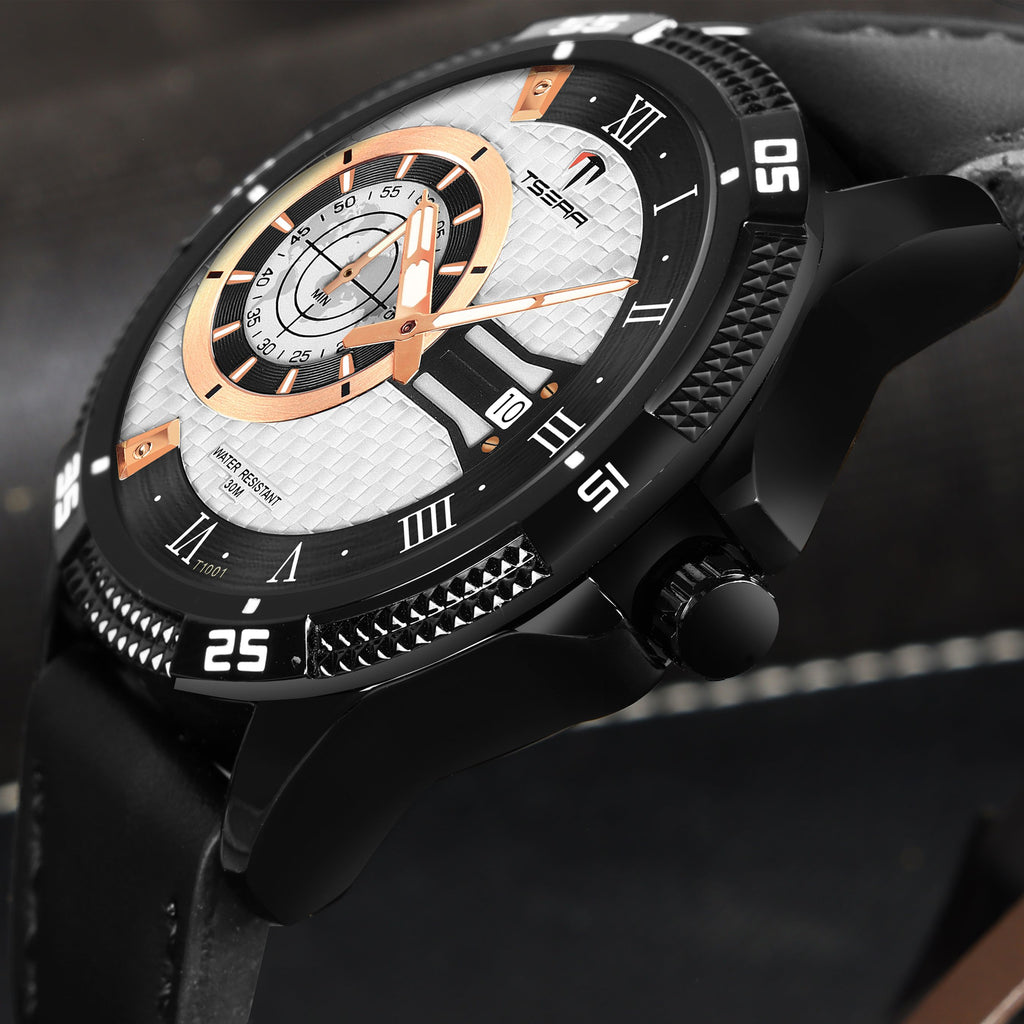 TSERA T1001L-B-S-B Multifunction 3ATM Water Resistant Analog Watch - For Men