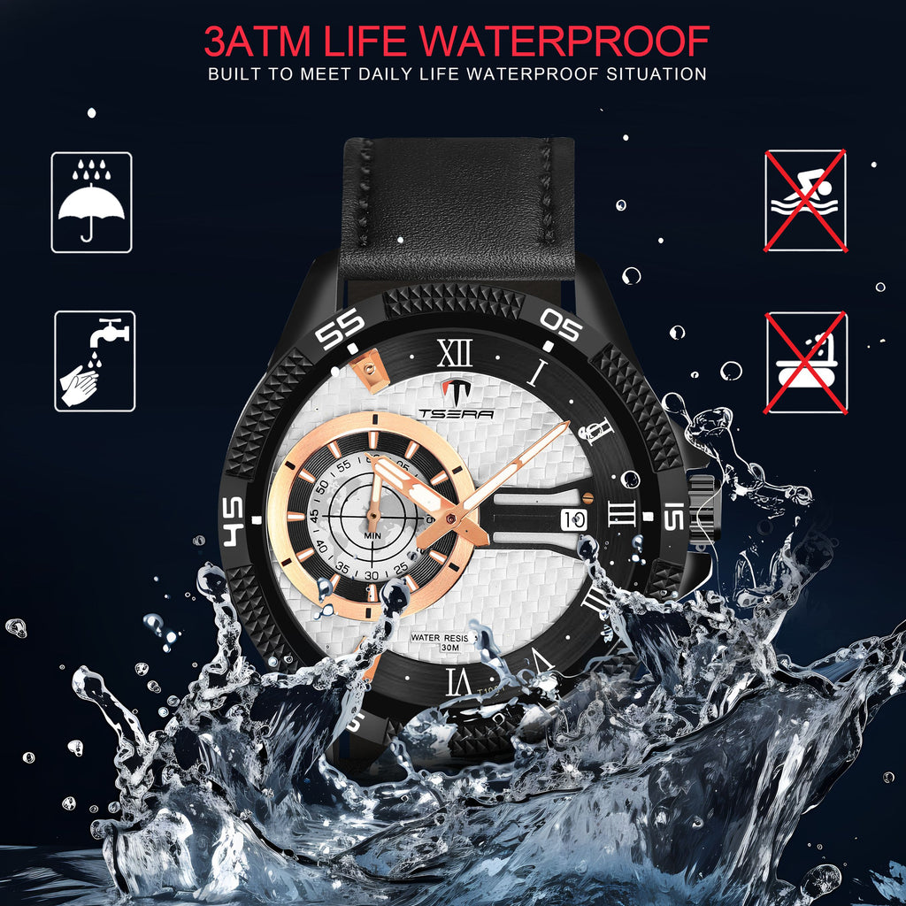 TSERA T1001L-B-S-B Multifunction 3ATM Water Resistant Analog Watch - For Men