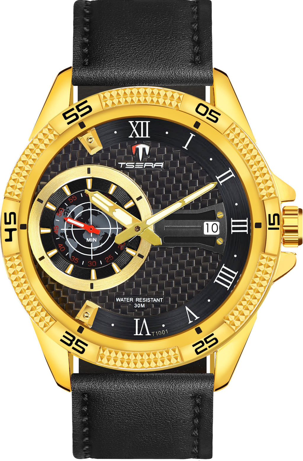 TSERA T1001L-G-B-B Multifunction 3ATM Water Resistant Analog Watch - For Men