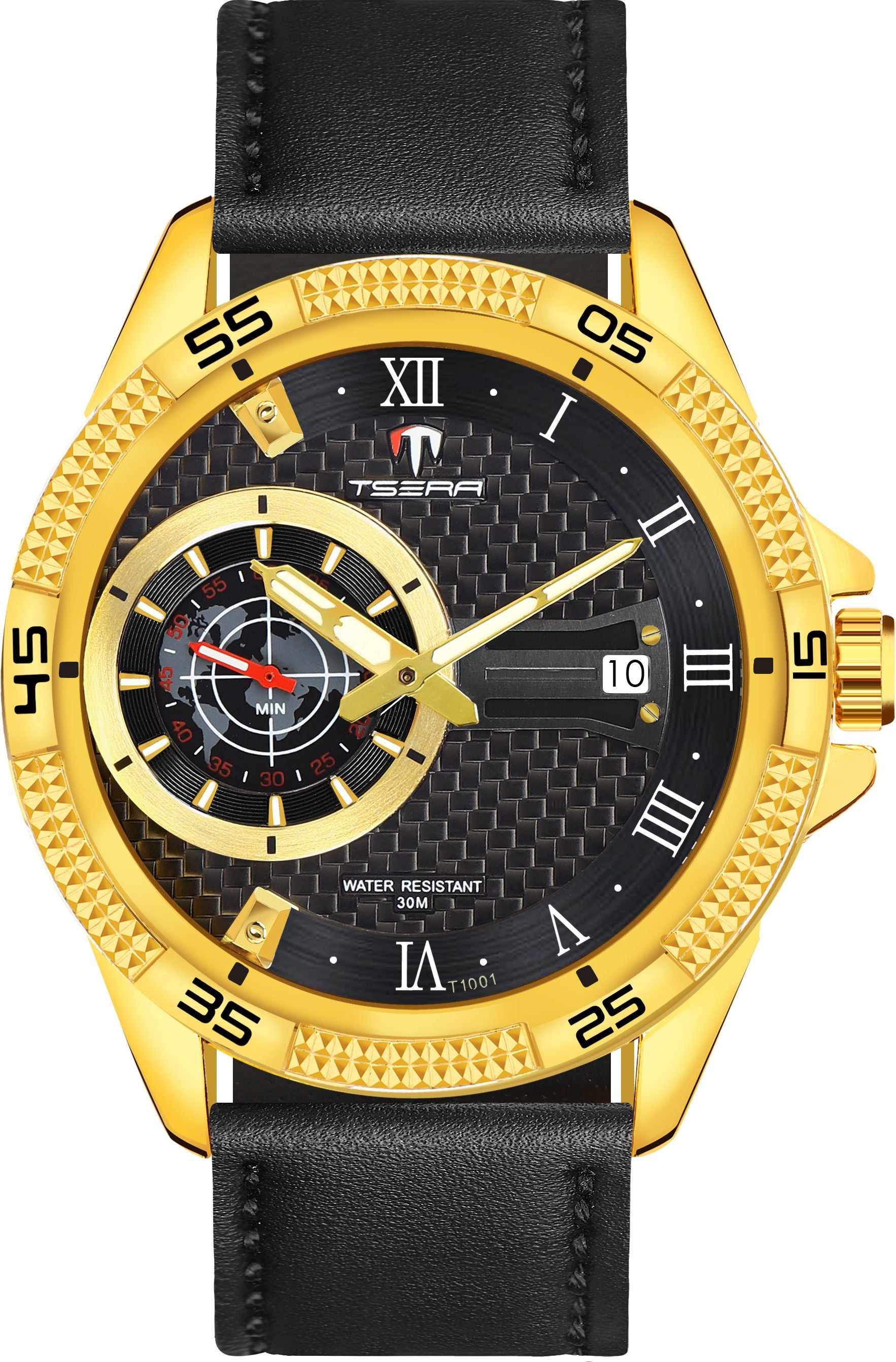 TSERA T1001L-G-B-B Multifunction 3ATM Water Resistant Analog Watch - For Men