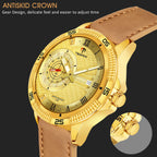 TSERA T1001L-G-G-BRN Multifunction 3ATM Water Resistant Analog Watch - For Men