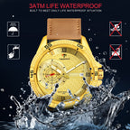 TSERA T1001L-G-G-BRN Multifunction 3ATM Water Resistant Analog Watch - For Men