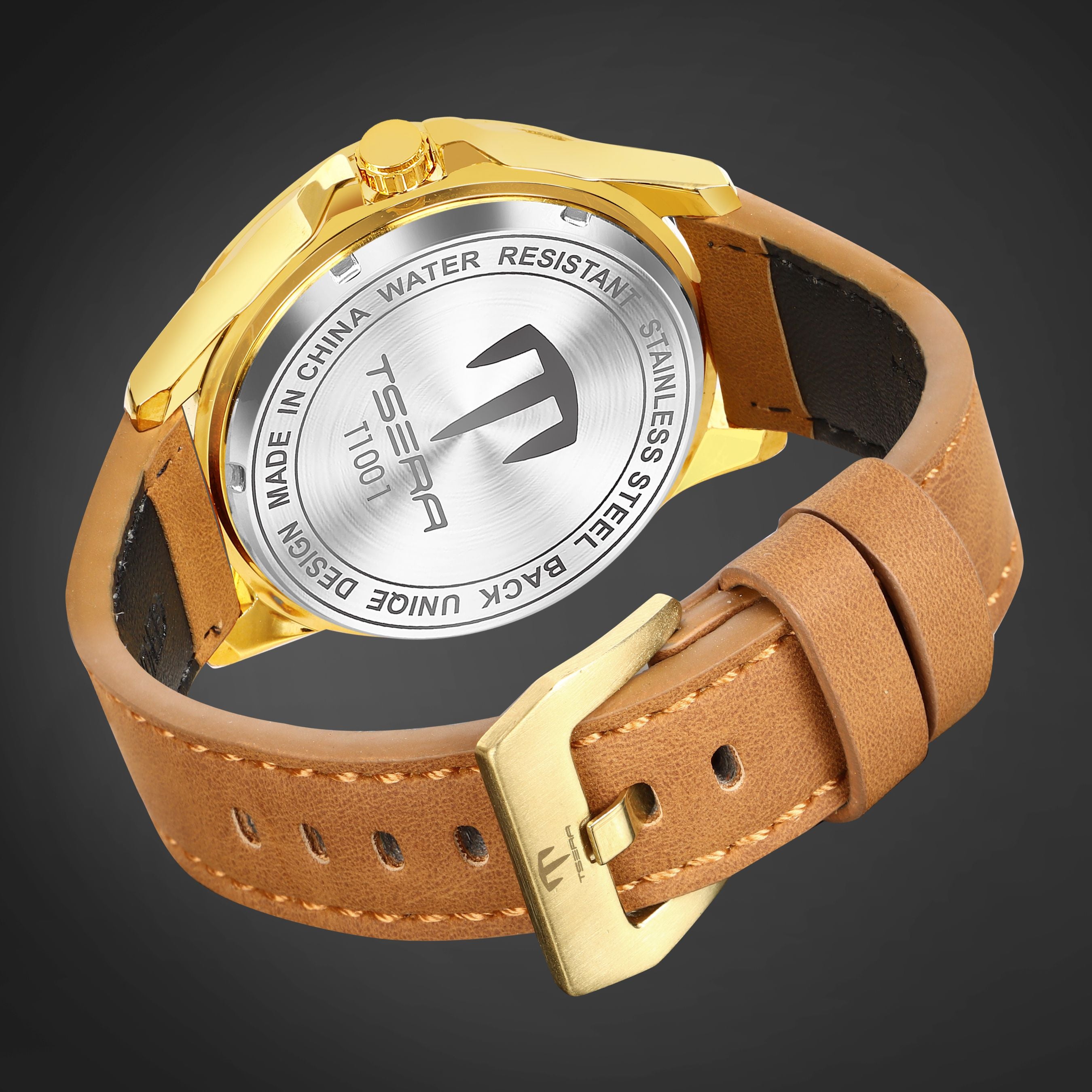TSERA T1001L-G-G-BRN Multifunction 3ATM Water Resistant Analog Watch - For Men