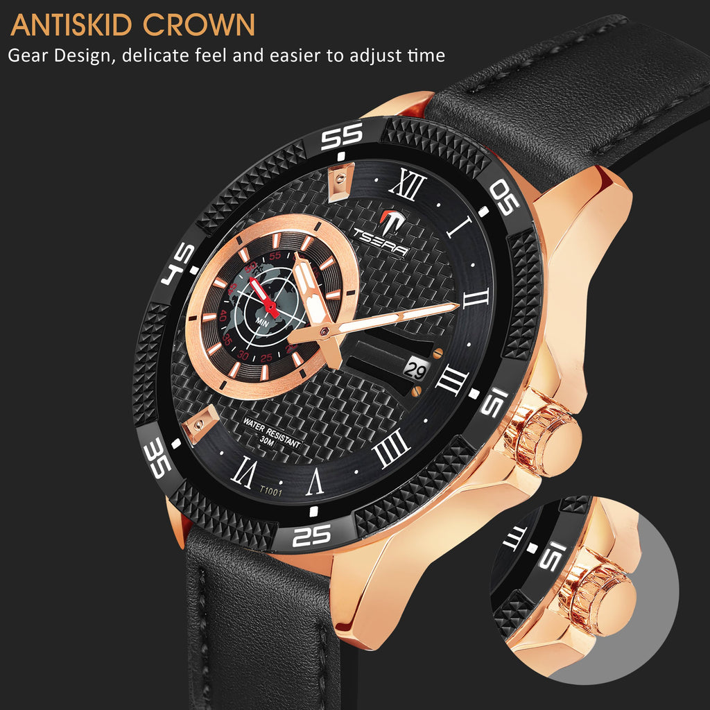 TSERA T1001L-RG-B-BMultifunction 3ATM Water Resistant Analog Watch - For Men