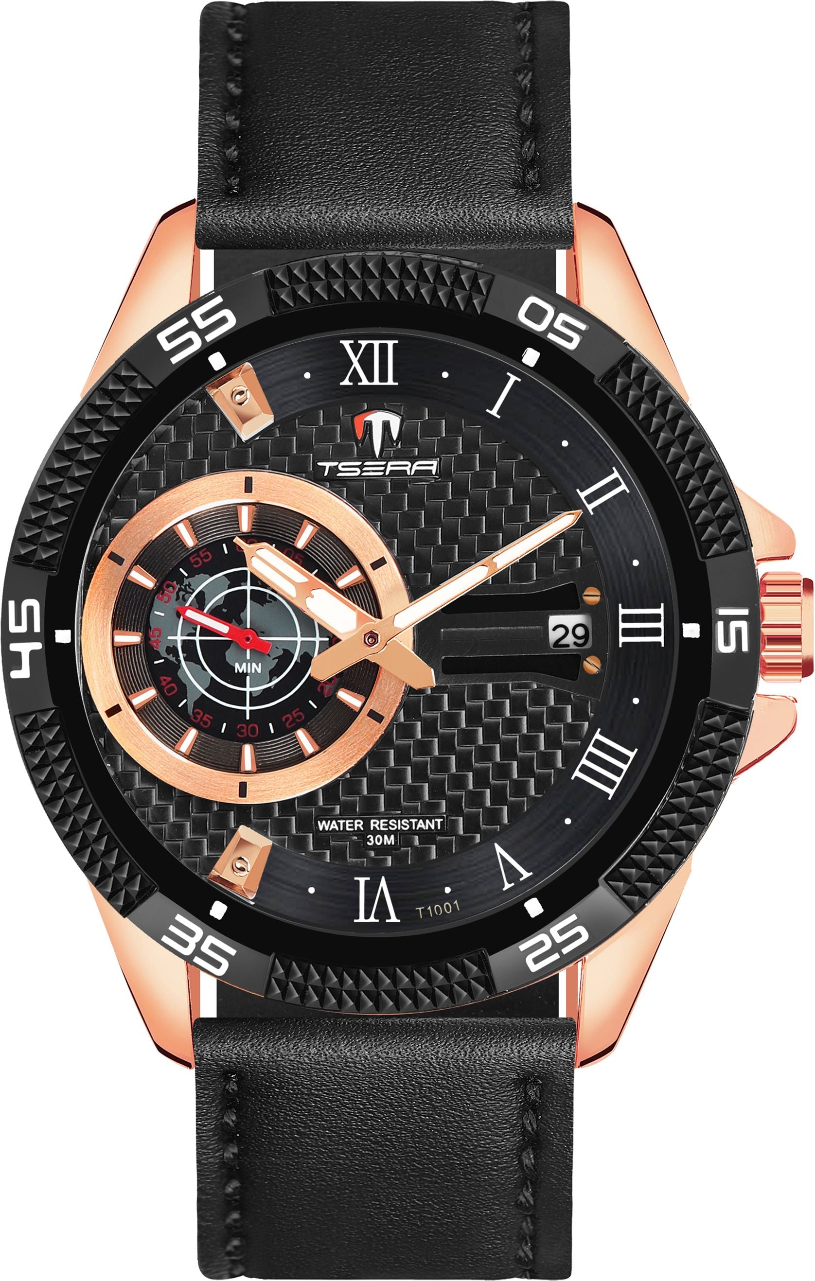 TSERA T1001L-RG-B-BMultifunction 3ATM Water Resistant Analog Watch - For Men