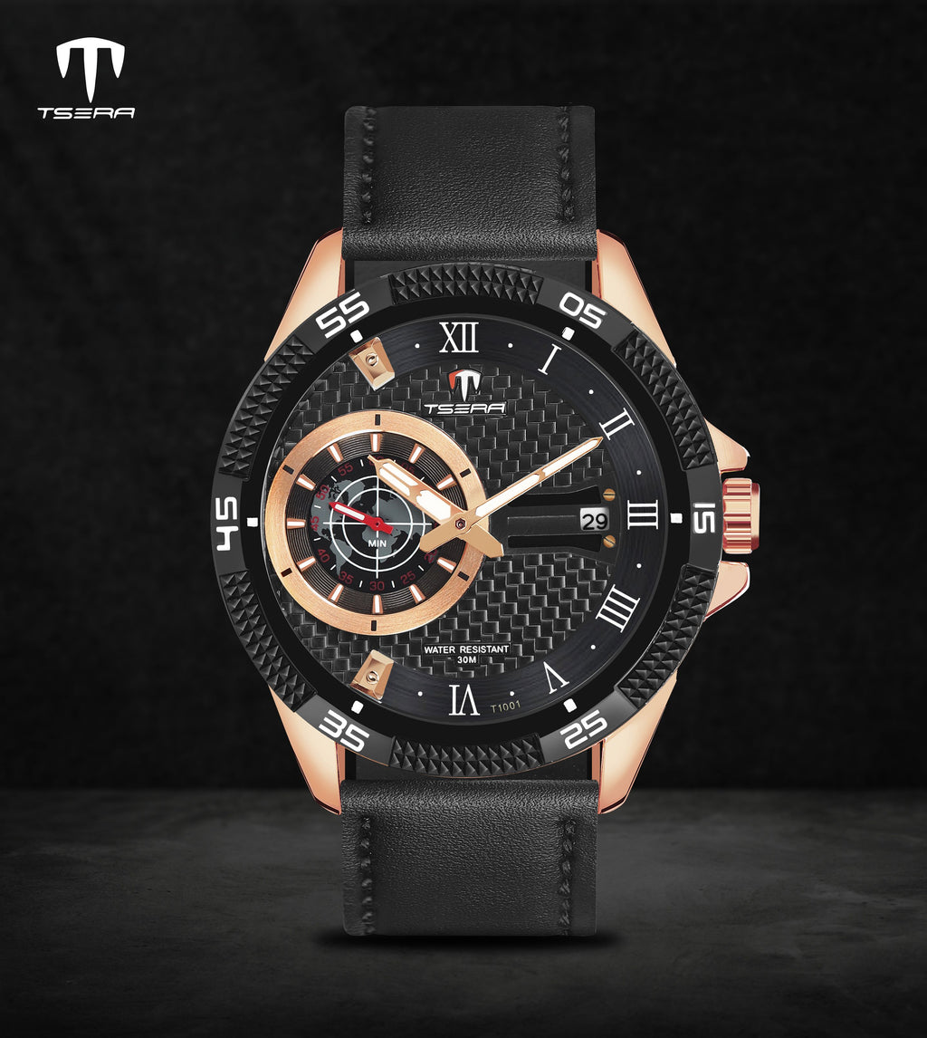 TSERA T1001L-RG-B-BMultifunction 3ATM Water Resistant Analog Watch - For Men