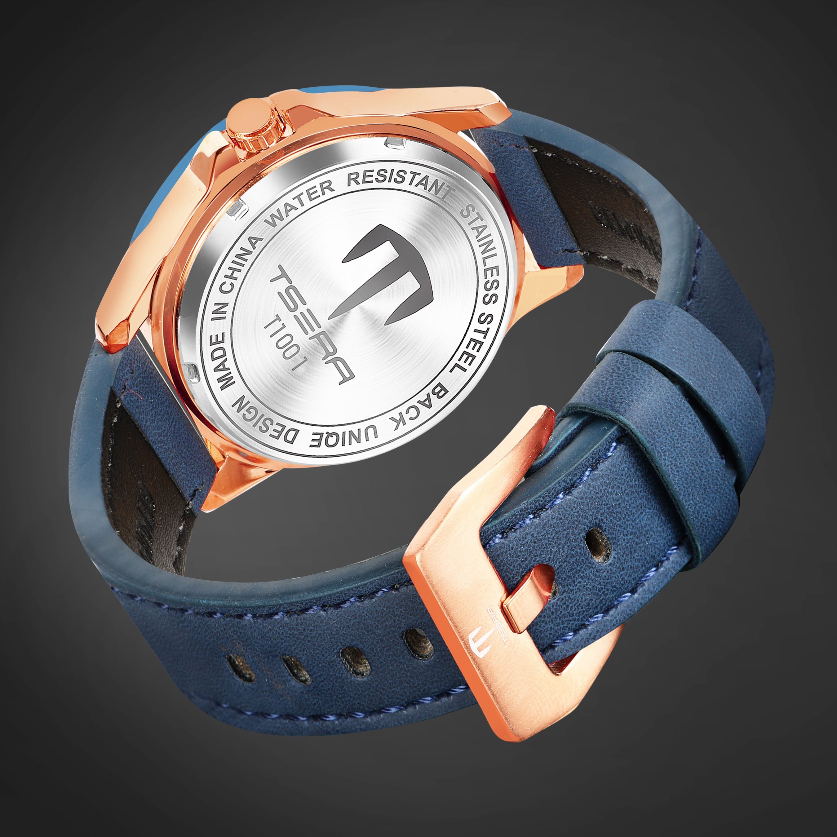 TSERA T1001L-RG-BL-BL Multifunction 3ATM Water Resistant Analog Watch - For Men