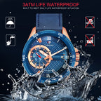 TSERA T1001L-RG-BL-BL Multifunction 3ATM Water Resistant Analog Watch - For Men