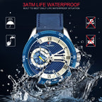 TSERA T1001L-S-BL-BL Multifunction 3ATM Water Resistant Analog Watch - For Men