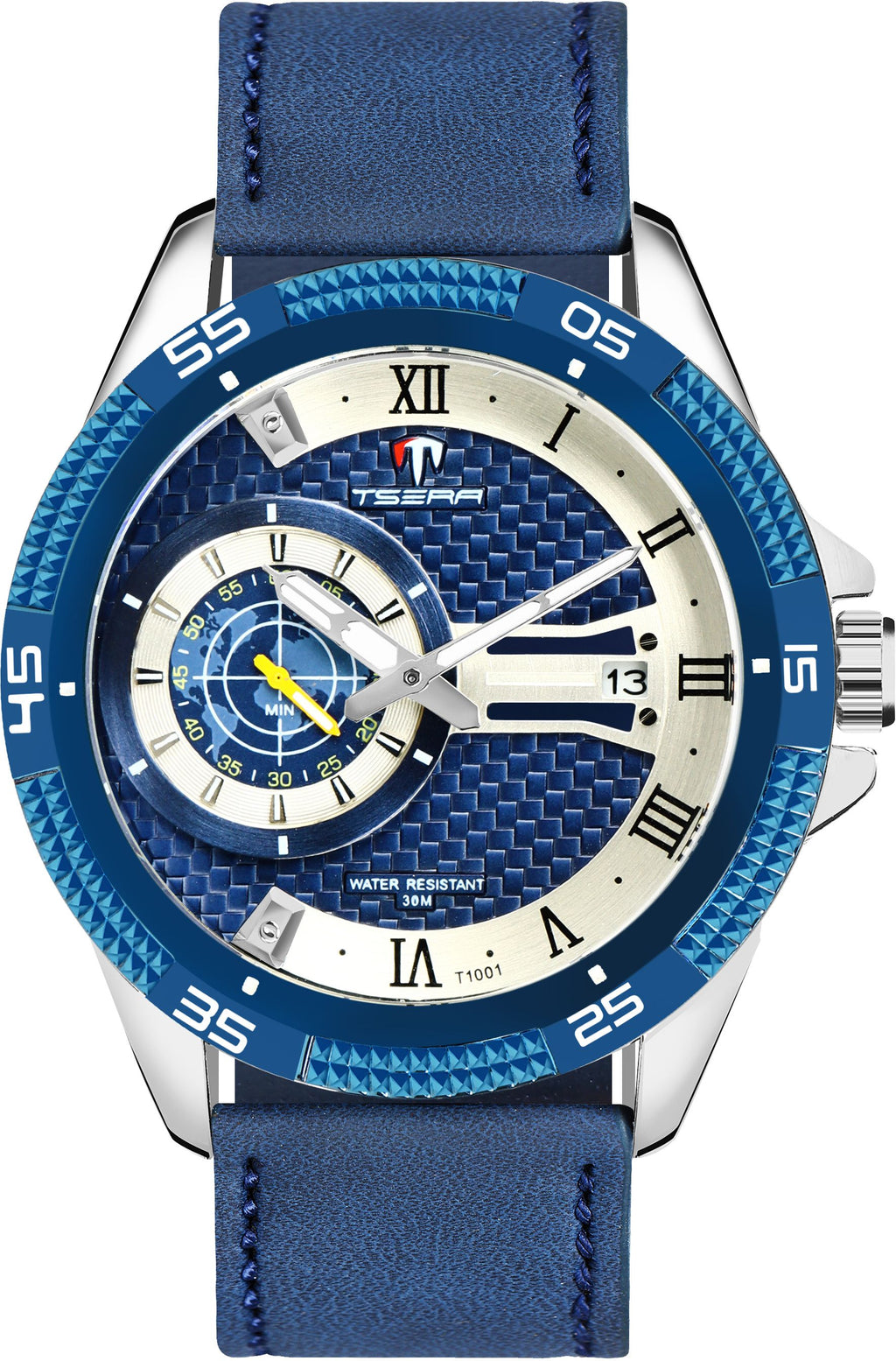 TSERA T1001L-S-BL-BL Multifunction 3ATM Water Resistant Analog Watch - For Men