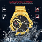 TSERA T1001S-G-B-G Multifunction 3ATM Water Resistant Analog Watch - For Men