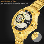 TSERA T1001S-G-S-G Multifunction 3ATM Water Resistant Analog Watch - For Men