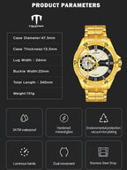 TSERA T1001S-G-S-G Multifunction 3ATM Water Resistant Analog Watch - For Men