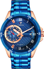 TSERA T1001S-RG-BL-BL Multifunction 3ATM Water Resistant Analog Watch - For Men