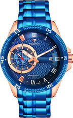 TSERA T1001S-RG-BL-BL Multifunction 3ATM Water Resistant Analog Watch - For Men