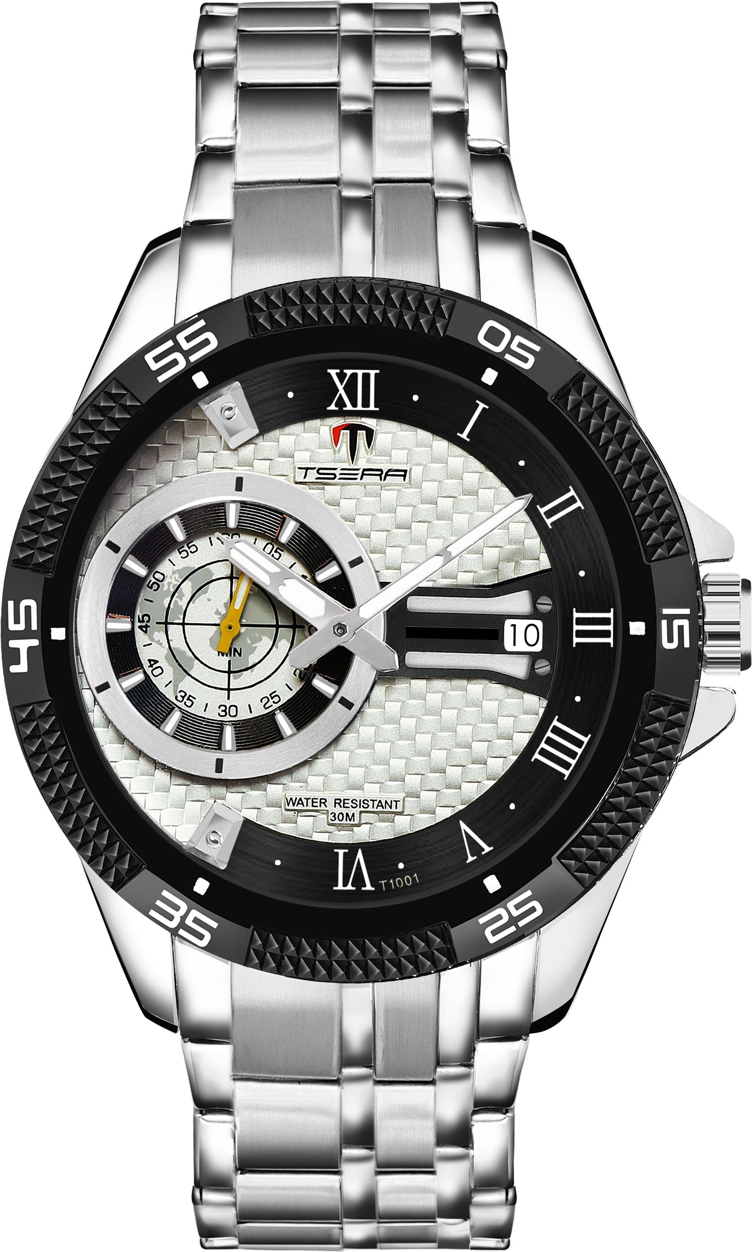 TSERA T1001S-S-S-S Multifunction 3ATM Water Resistant Analog Watch - For Men