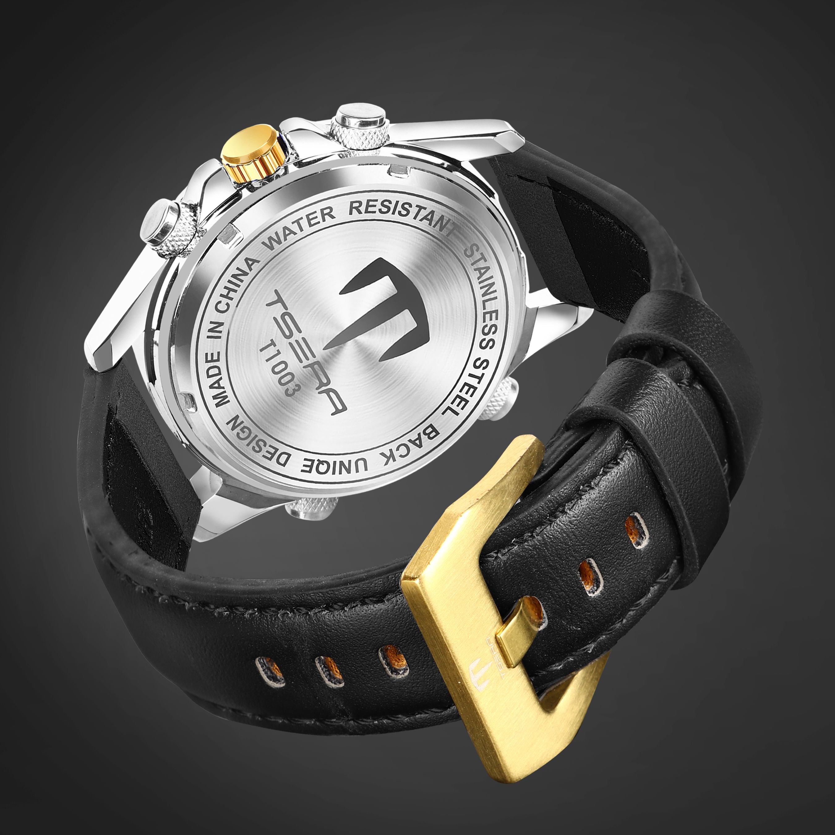 TSERA T1003L-G-S-B Multifunction 3ATM Water Resistant Analog-Digital Watch - For Men
